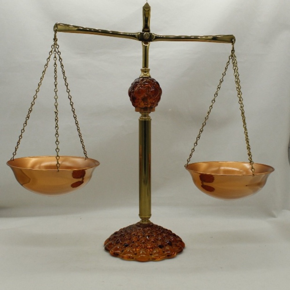 PRINCESS HOUSE Copper & Amber SCALES of JUSTICE *NEW IN BOX*